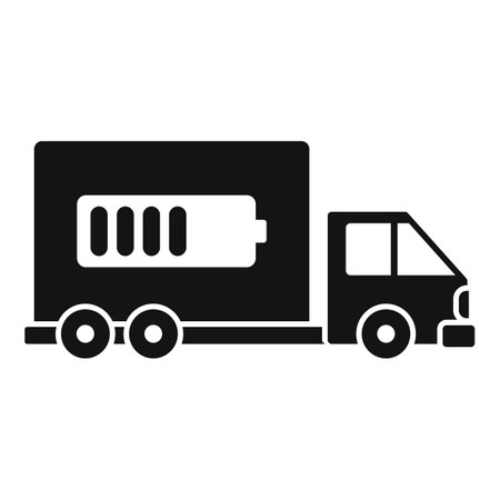 Electric truck icon. Simple illustration of Electric truck icon for web design isolated on white backgroundの写真素材