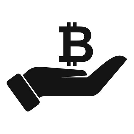 Care bitcoin icon. Simple illustration of Care bitcoin icon for web design isolated on white backgroundの写真素材