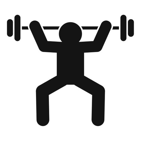 Gym barbell training icon. Simple illustration of Gym barbell training icon for web design isolated on white backgroundの写真素材
