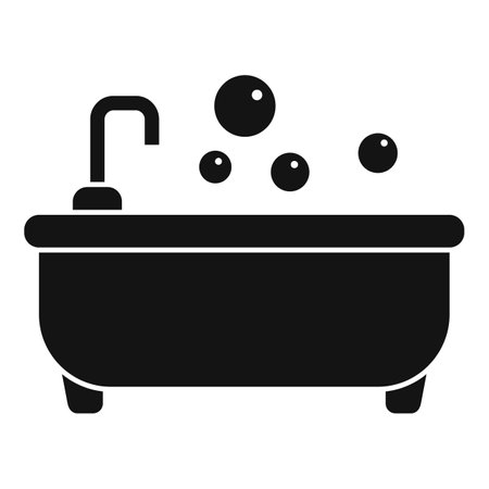 Aromatic bathtub icon. Simple illustration of Aromatic bathtub icon for web design isolated on white backgroundの写真素材