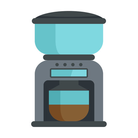 Coffee machine icon. Flat illustration of coffee machine icon isolated on white backgroundの写真素材
