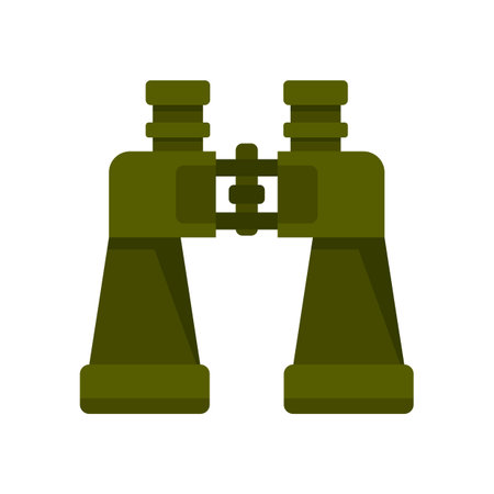 Binoculars icon. Flat illustration of binoculars icon isolated on white backgroundの写真素材