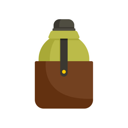 Water flask icon. Flat illustration of water flask icon isolated on white backgroundの写真素材