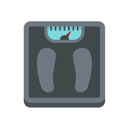 Man scales icon. Flat illustration of man scales icon isolated on white backgroundの写真素材