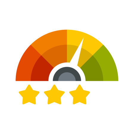 Star rating credit score icon. Flat illustration of star rating credit score icon isolated on white backgroundの写真素材