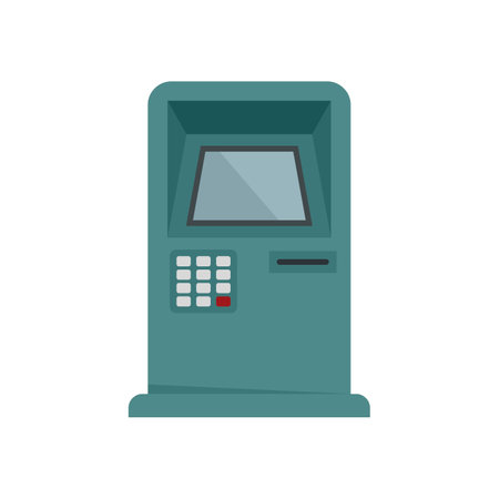 Bank card atm icon. Flat illustration of bank card atm icon isolated on white backgroundの写真素材