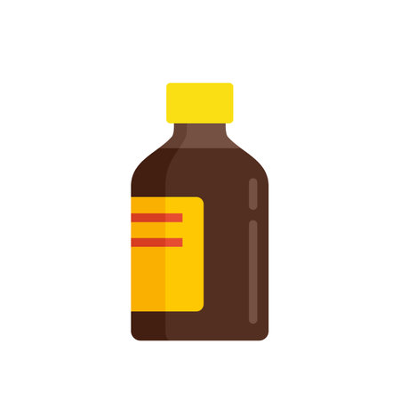 Baby cough syrup icon. Flat illustration of baby cough syrup icon isolated on white backgroundの写真素材