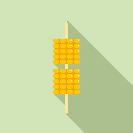Corn bbq stick icon flat vector. Grill food. Cook roastのイラスト素材
