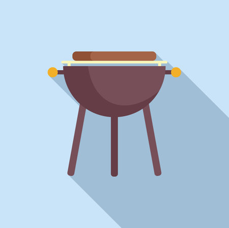 Bbq icon flat vector. Meat grill. Steak foodのイラスト素材