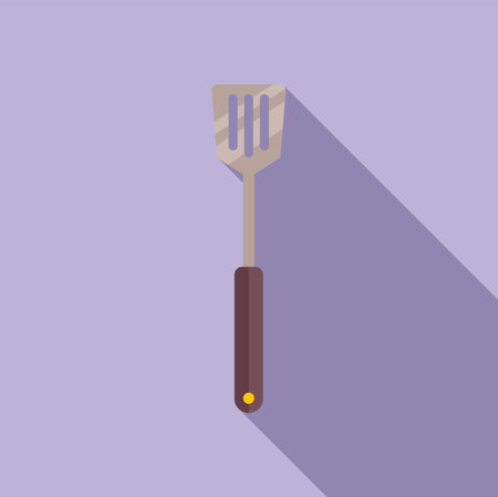 Bbq spatula icon flat vector. Meat food. Summer dinnerのイラスト素材
