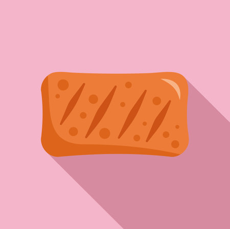 Meat cook icon flat vector. Bbq food. Chicken beefのイラスト素材