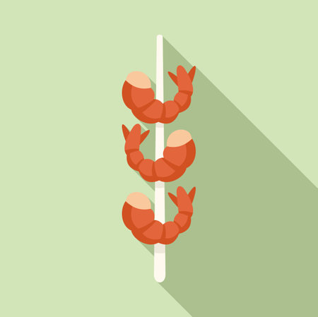 Grilled shrimp icon flat vector. Bbq food. Steak dinnerのイラスト素材