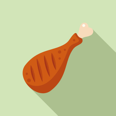 Chicken legs icon flat vector. Meat bbq. Roast cookoutのイラスト素材
