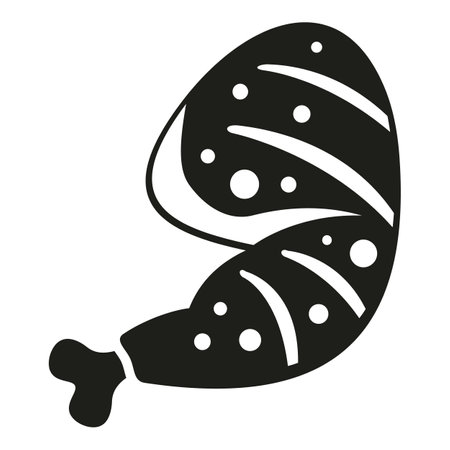 Grilled chicken icon simple vector. Meat food. Fork picnicのイラスト素材