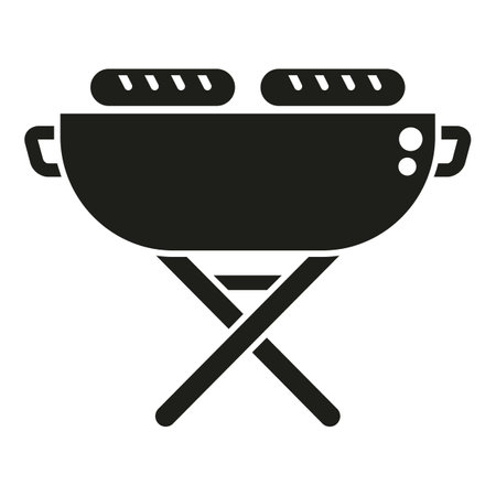 Bbq place icon simple vector. Cook roast. Fire dinnerのイラスト素材