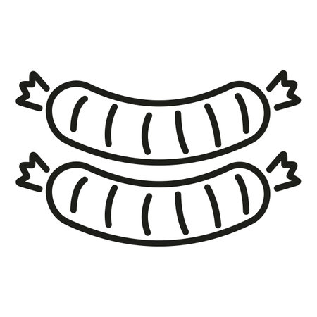 Cooked sausages icon outline vector. Grill food. Dinner porkのイラスト素材