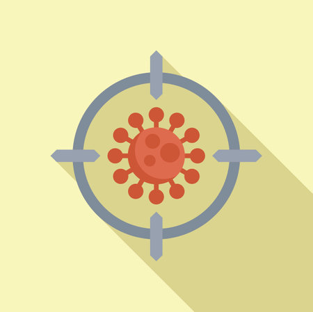 Virus target icon flat vector. Immune system. Body healthのイラスト素材