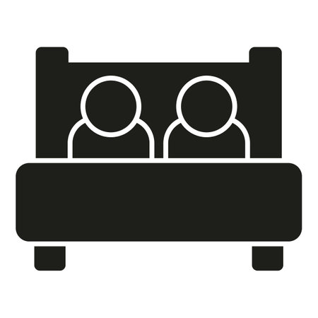 Couple sleep problems icon simple vector. Stress disorder. Person awakeのイラスト素材