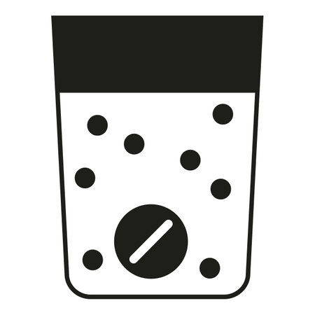 Pill water glass icon simple vector. Insomnia problem. Stress personのイラスト素材