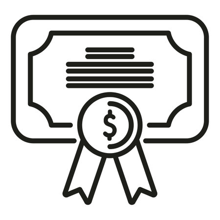 Money certificate icon outline vector. Coin reserve. Deposit loanのイラスト素材