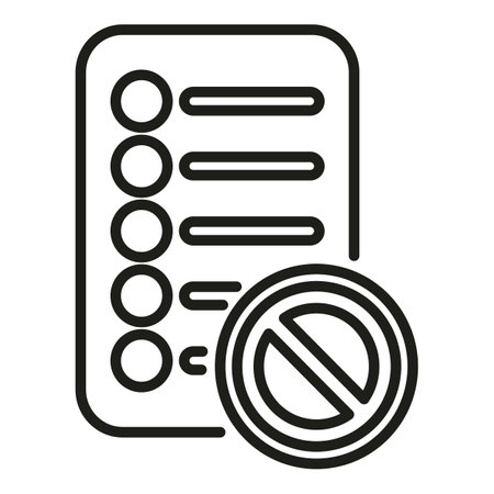 List of blacklist icon outline vector. Data user. Digital mailのイラスト素材