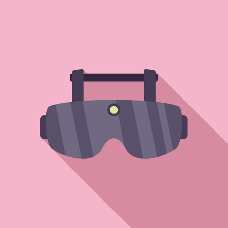 Futuristic vr glasses icon flat vector. Virtual reality. Video digitalのイラスト素材
