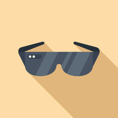 Digital glasses icon flat vector. Vr reality. Video deviceのイラスト素材