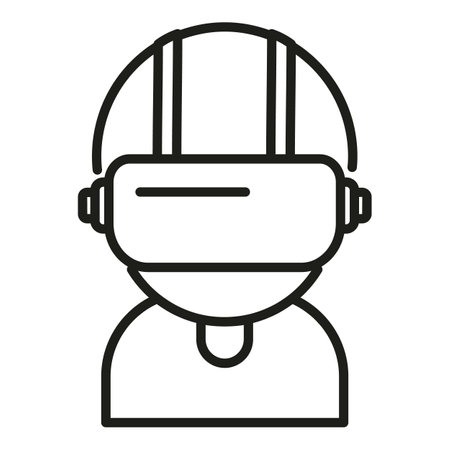 Computer vr headset icon outline vector. Video digital. Ar experienceのイラスト素材