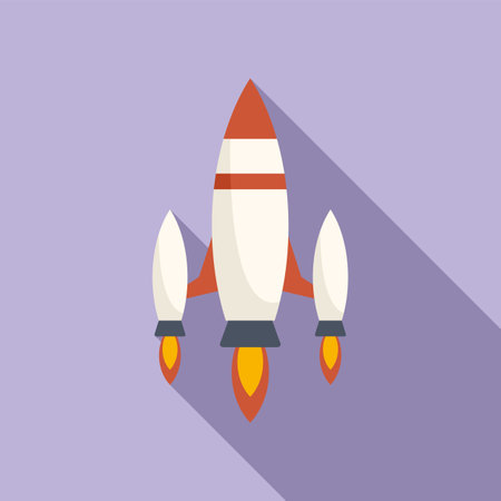 Booster rocket icon flat vector. Space ship. Sky futureのイラスト素材