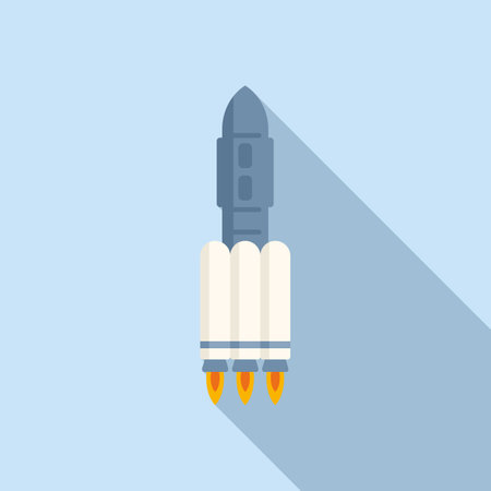 Smoke rocket icon flat vector. Space fire. Future ideaのイラスト素材