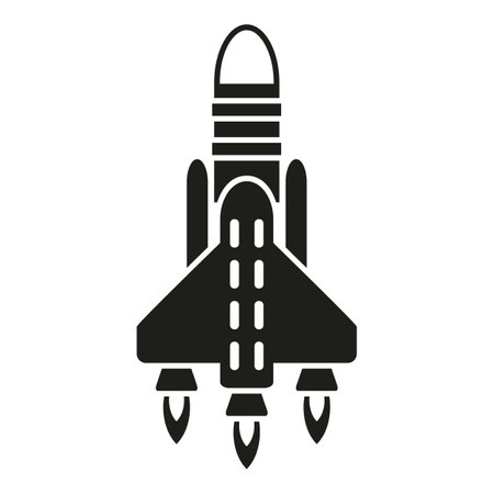 Spaceship launch icon simple vector. Space fire. Crash craftのイラスト素材
