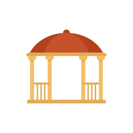 Bower gazebo icon. Flat illustration of bower gazebo icon isolated on white backgroundの写真素材