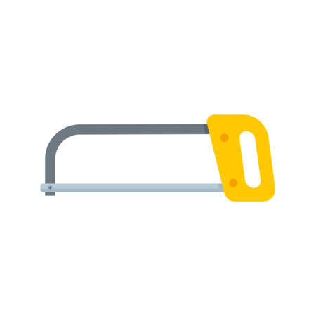 Hand metal saw icon. Flat illustration of hand metal saw icon isolated on white backgroundの写真素材