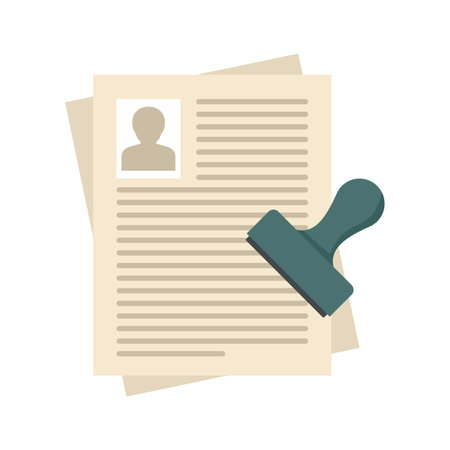 Passport control documents icon. Flat illustration of passport control documents icon isolated on white backgroundの写真素材