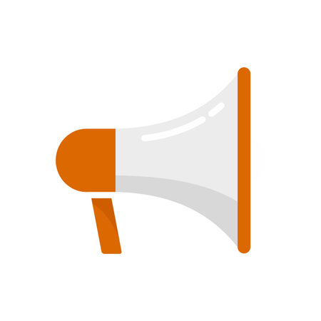 Coach megaphone icon. Flat illustration of coach megaphone icon isolated on white backgroundの写真素材