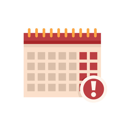 Deadline calendar alert icon. Flat illustration of deadline calendar alert icon isolated on white backgroundの写真素材