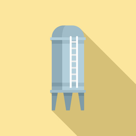 Metal water tower icon. Flat illustration of Metal water tower icon for web designの写真素材
