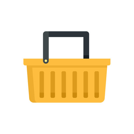 Buyer basket icon. Flat illustration of buyer basket icon isolated on white backgroundの写真素材
