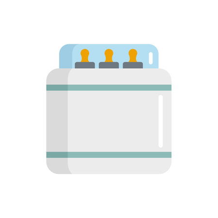 Sterilization milk bottle icon. Flat illustration of sterilization milk bottle icon isolated on white backgroundの写真素材