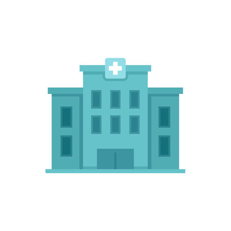 Chicken pox hospital icon. Flat illustration of chicken pox hospital icon isolated on white backgroundの写真素材