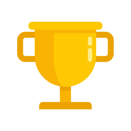 Product manager gold cup icon. Flat illustration of product manager gold cup icon isolated on white backgroundの写真素材