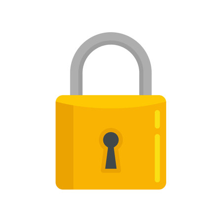 Home padlock icon. Flat illustration of home padlock icon isolated on white backgroundの写真素材