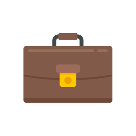 Briefcase icon. Flat illustration of briefcase icon isolated on white backgroundの写真素材