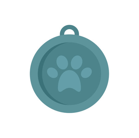 Dog medal icon. Flat illustration of dog medal icon isolated on white backgroundの写真素材
