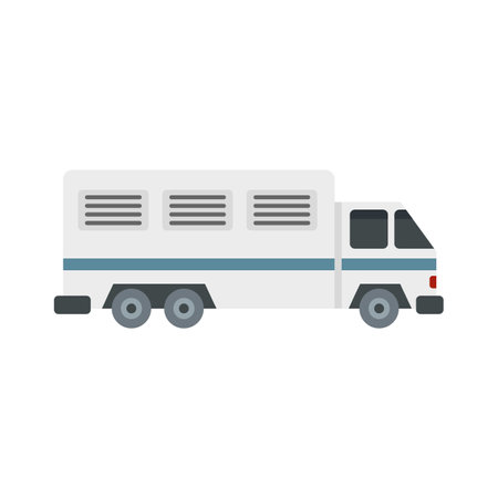 Prison truck icon. Flat illustration of prison truck icon isolated on white backgroundの写真素材