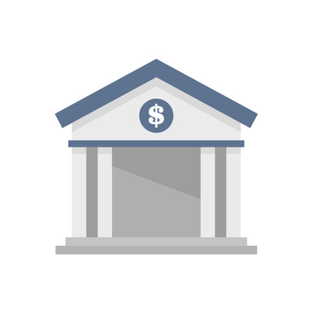 Bank icon. Flat illustration of Bank icon isolated on white backgroundの写真素材