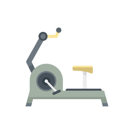 Gym exercise bike icon. Flat illustration of Gym exercise bike icon isolated on white backgroundの写真素材