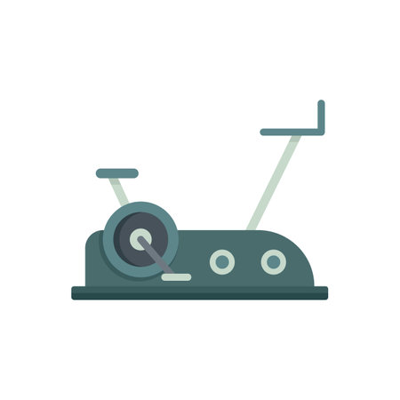 Exercise bike equipment icon. Flat illustration of Exercise bike equipment icon isolated on white backgroundの写真素材