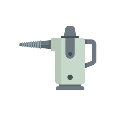 Robot steam cleaner icon. Flat illustration of Robot steam cleaner icon isolated on white backgroundの写真素材