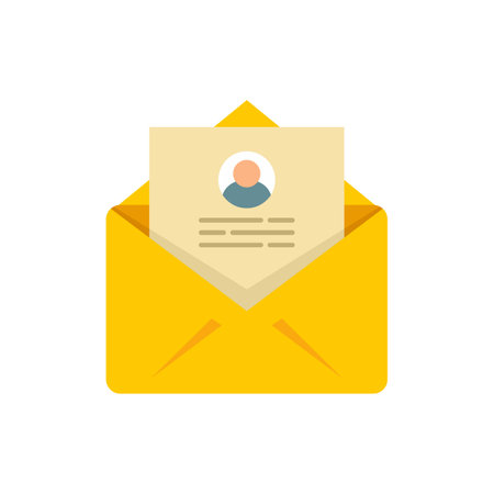 Personal information mail icon. Flat illustration of personal information mail icon isolated on white backgroundの写真素材